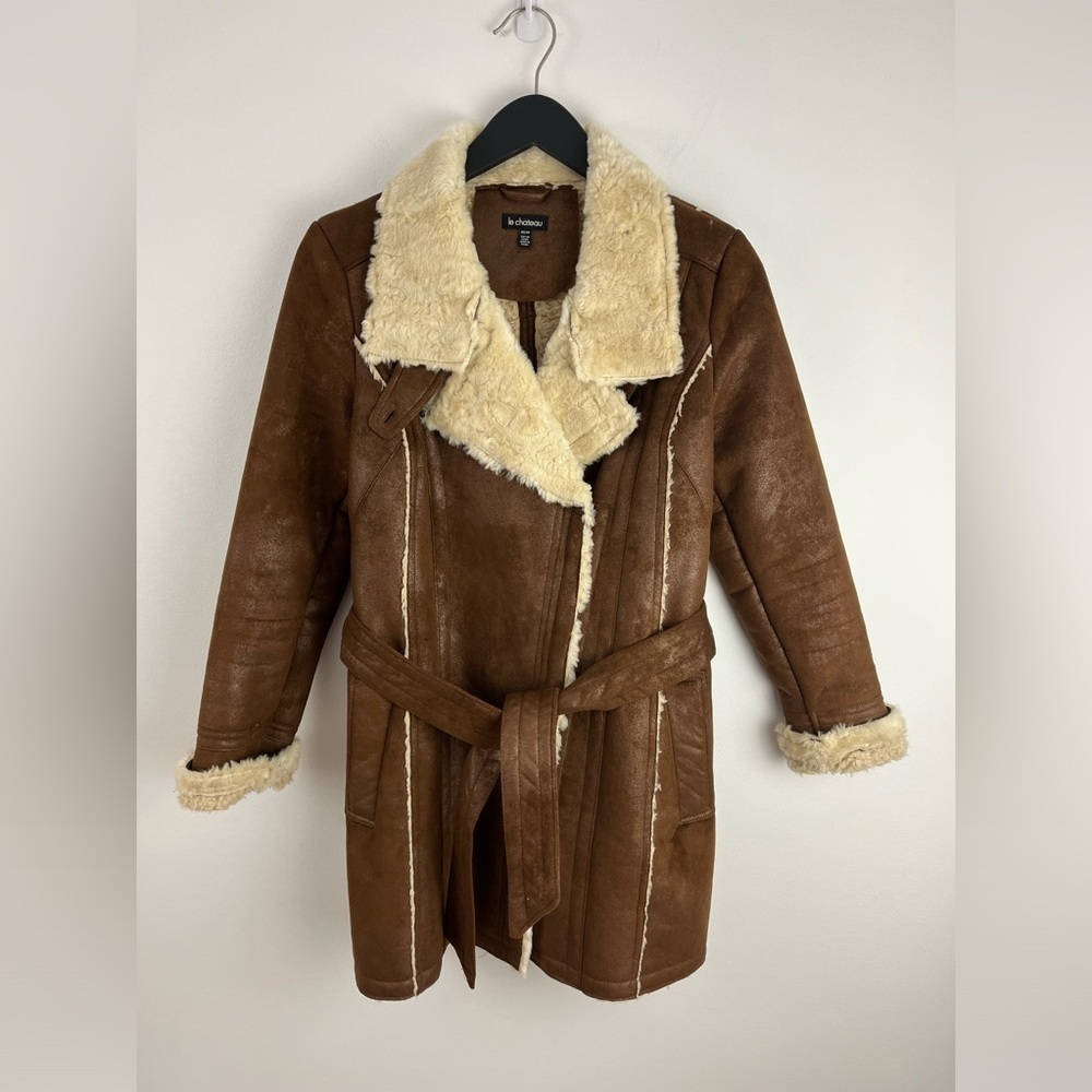 LE CHATEAU faux fur shearling coat - Picture 1 of 8